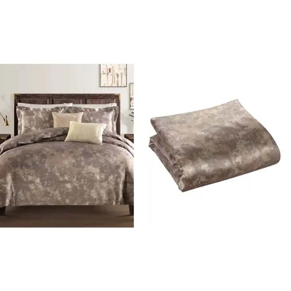 Sunham Duvet Cover & Filler SET Insert King Luxe Bedding Metallic Jacquard NEW
